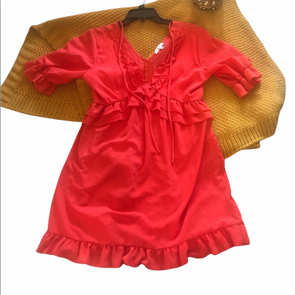 Purple Snow orange ruffle dress